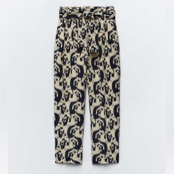 Zara women’s animal print bag pants - Picture 3 of 4